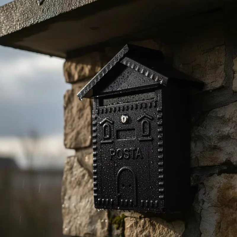 Country black wrought iron mailbox 280x90xh. 350 mm
