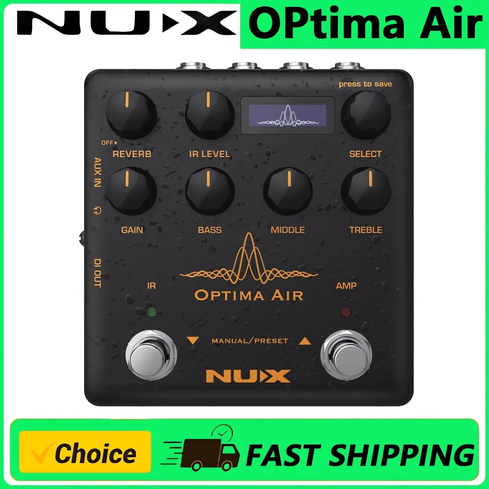 

Симулятор акустической гитары NUX Optima Air с двумя переключателями, предусилителем, загрузчиком ИК-фильтров и режимом записи