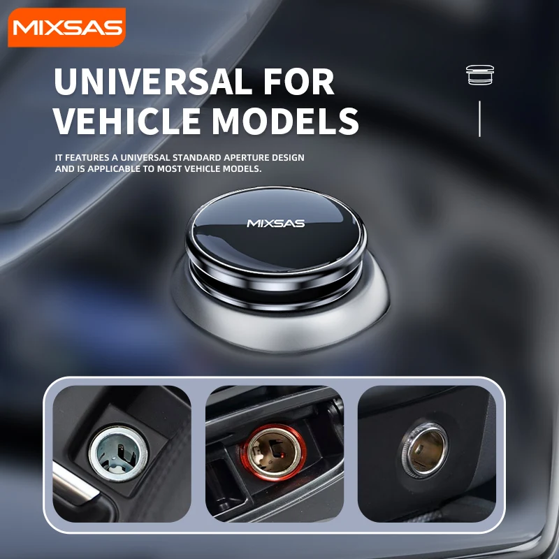 MIXSAS Car Cigarette Lighter Cover Alloy Button Cover Dustproof for Most Cars Universal Fire Missile Eject Button Smoke Plug Cap