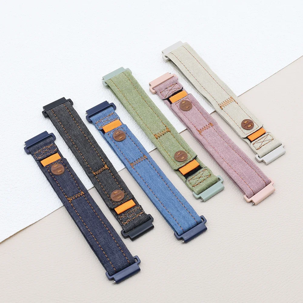 Strap For Samsung Galaxy Watch 7/6/5 Pro/Gear S3 44mm 40mm Nylon Cowboy Bracelet Correa 20mm 22mm Band For Huawei Watch 3/4 Pro