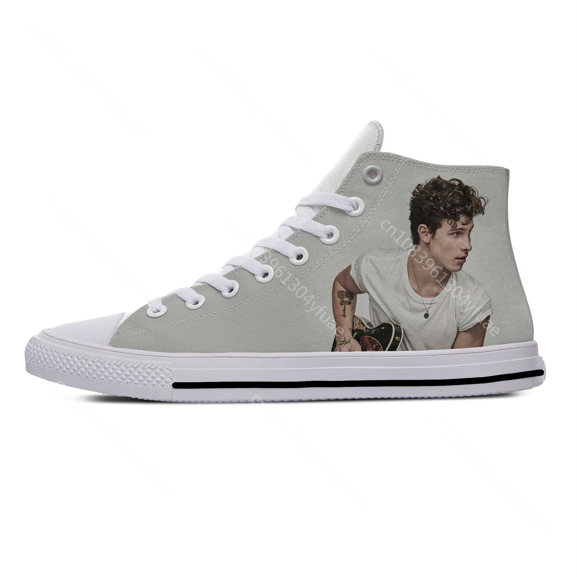 Hot Summer Shawn Mendes Pop Singer Fashion Classic Casual Shoes High Top Lightweight Breathable Board Shoes Men Women Sneakers