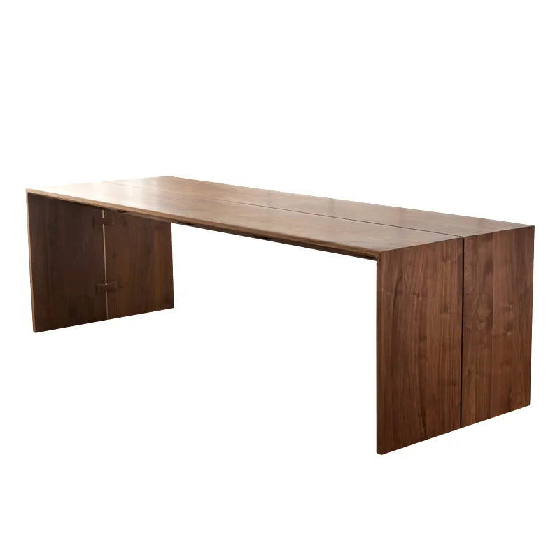 

New Chinese black walnut tea room, all solid wood minimalist combination, minimalist retro tea table