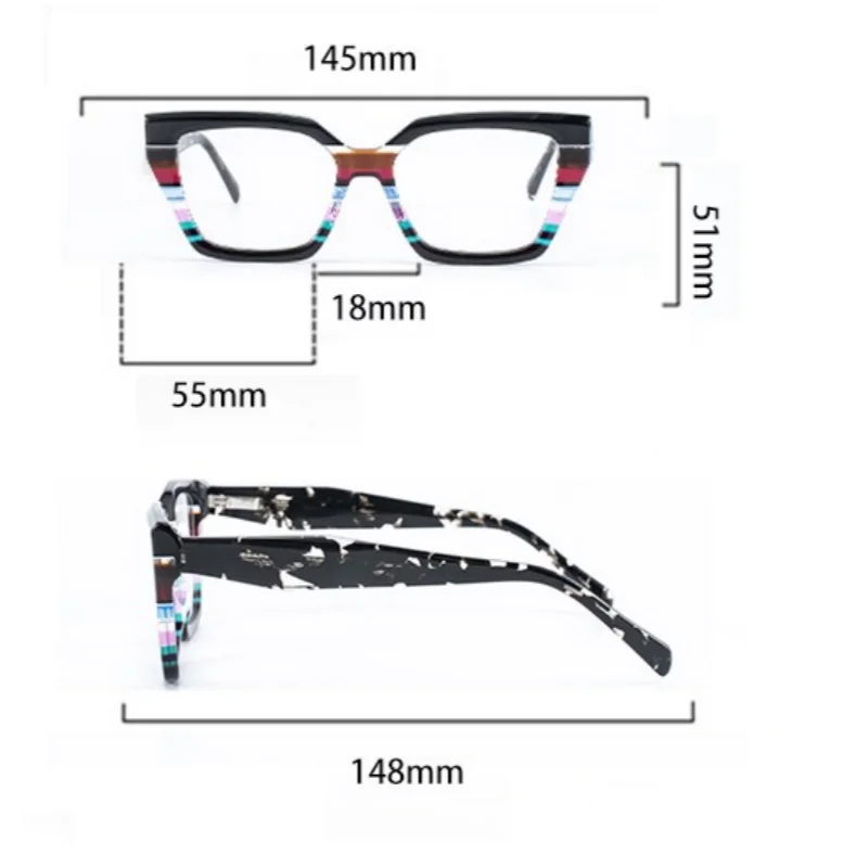 نظارات شمسية مع برشام مصنوعة يدويًا من الأسيتات الكلاسيكية الكلاسيكية المصنوعة يدويًا