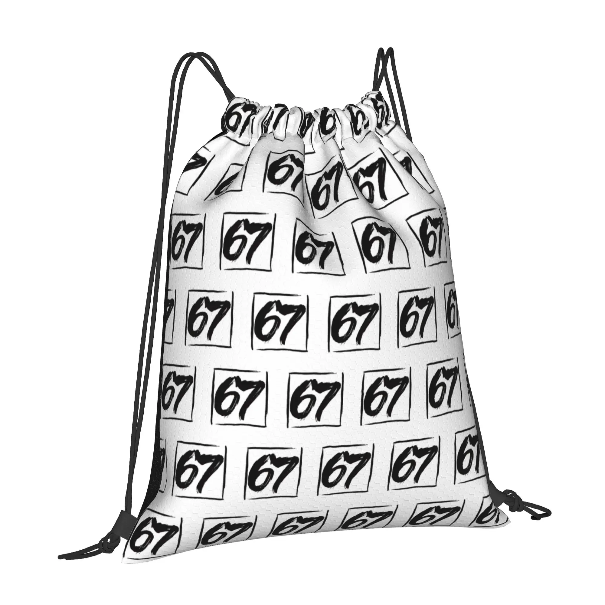 67 meme  six seven meme 67 Multi-function Pocket Men Women Storage Backpack Teenager Travel Bag Print Drawstring Bags