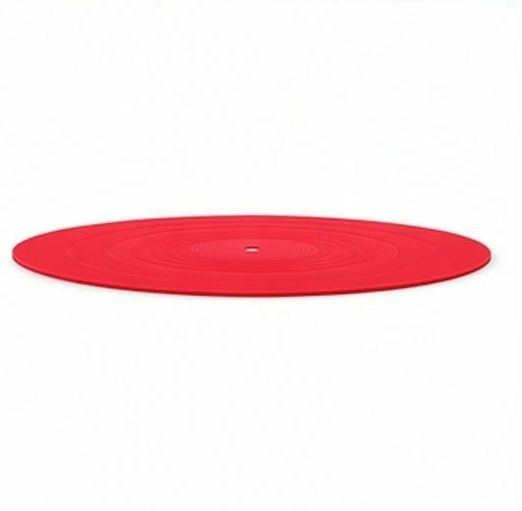 Turntable Mat Record Platter along with Tables for Vinyl Records Player Pad Red