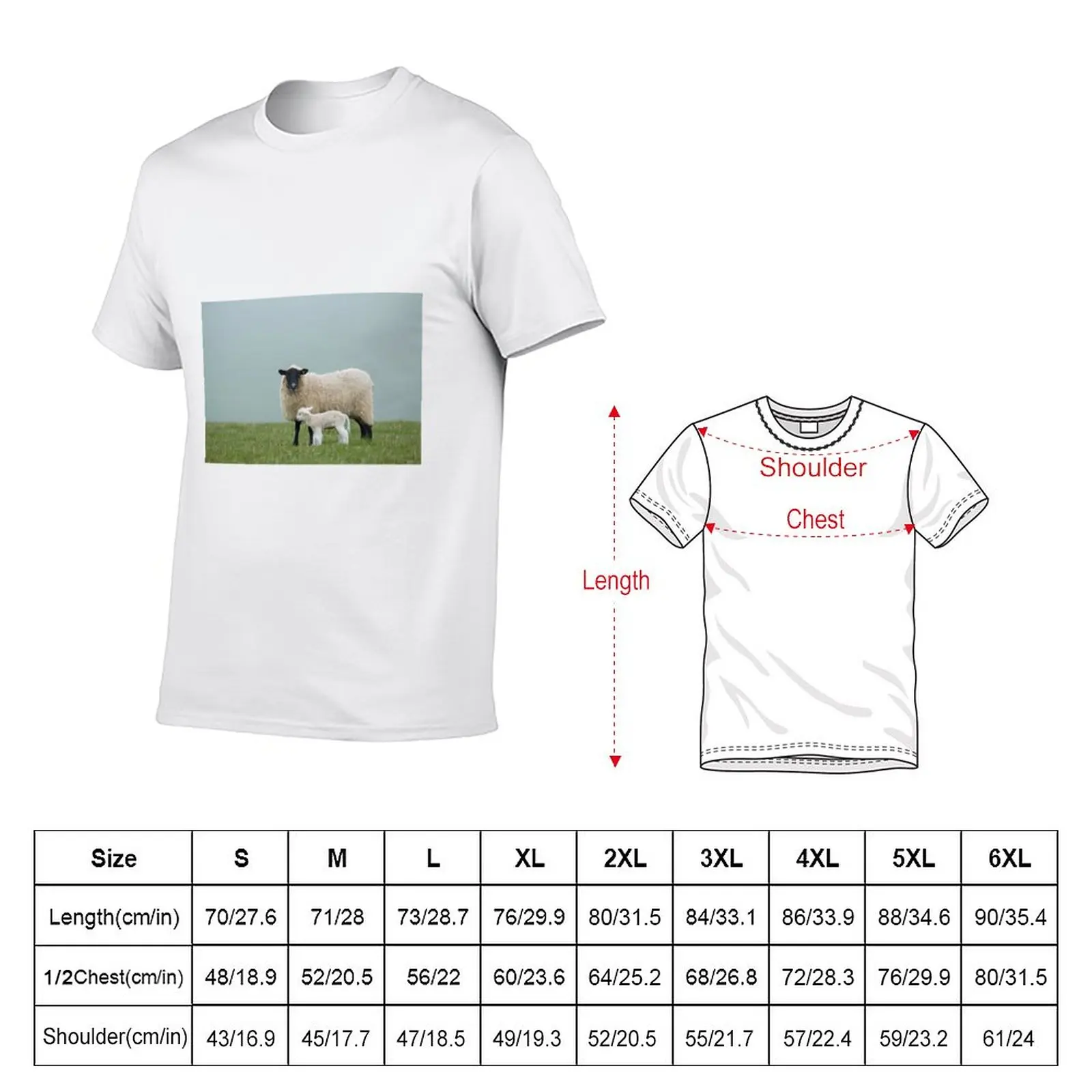 Ewe and Lamb T-Shirt tops boys whites oversized t shirts for men