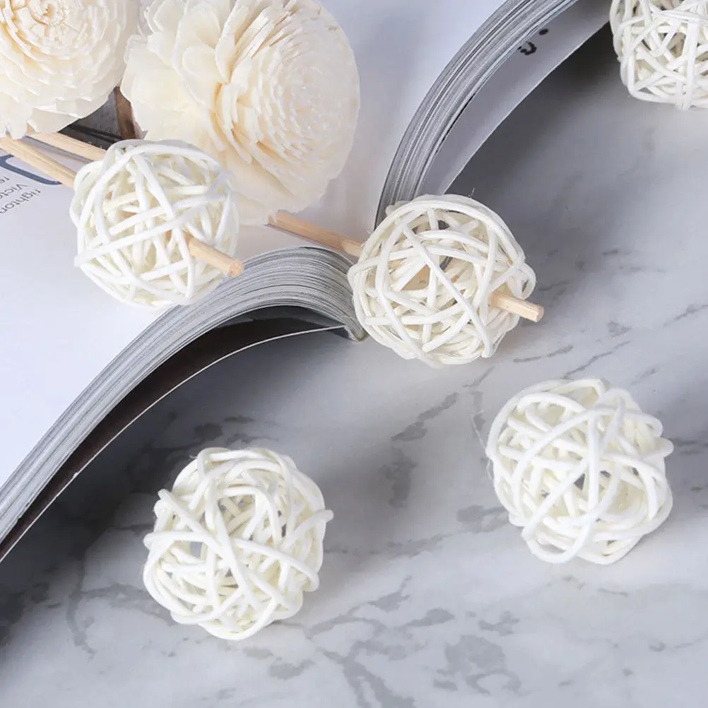 25Pcs Aromatherapy Rattan Balls Diffuser Accessories Home Bedroom Bathroom Vase Fillers Craft Decoration Fragrance Sticks