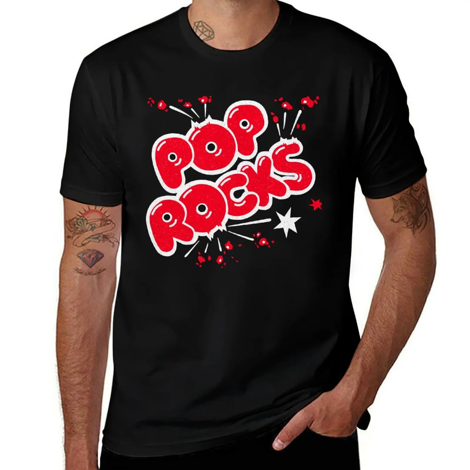 Camiseta Retro de los 70 con Diseño de Pop Rocks para Fanáticos, Camiseta de Diseñador para Hombre