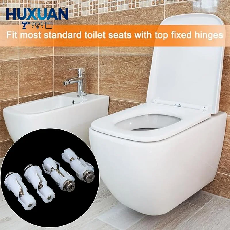 4Pcs Toilet Lid Fixing Screw Replacement Kit No Extra Tool Needed with Nut Cover for Home WC Pan Quick Repair