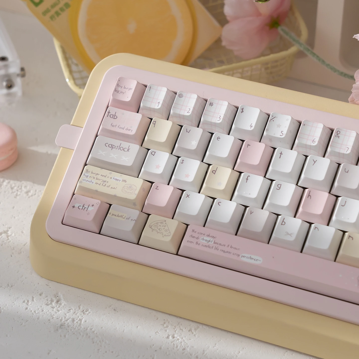 

129 клавиш, колпачки для клавиш Enengy Boost, Cherry Profile, колпачки для клавиш из ПБТ с сублимационной краской, розовые, милые, для механической клавиатуры MX Cherry