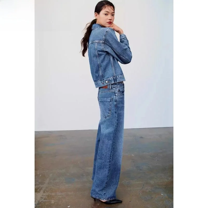 

Spring 2024 Women's Faion Loose Straight Leg Jeans Versatile Classic Spring Autumn Wear Resistant Long Tassel Detail