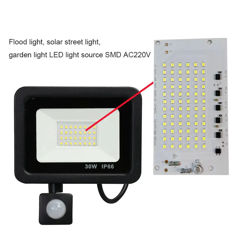 หลอดไฟ LED 50W 100W สำหรับ SMD2835สะท้อนแสงสปอตไลท์ไฟถนนไฟในสวนติดผนังชิป LED AC220V