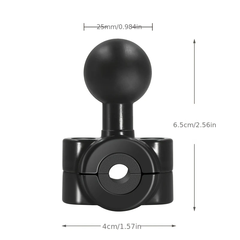 1 Inch 25mm Ball Head Motorcycle Rearview Mirror Mount Base Support for 8-22mm Rail Pole for B Size Ram Mount Double Socket Arm