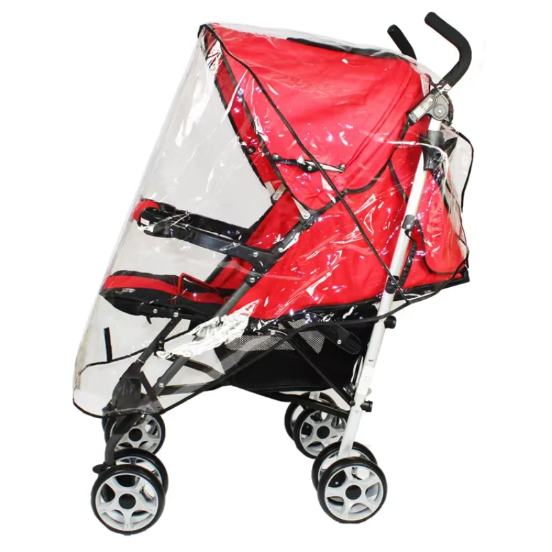 Baby-Reise-Kinderwagen-Schild, klares, atmungsaktives Schild für Kinderwagen-Regenschutz