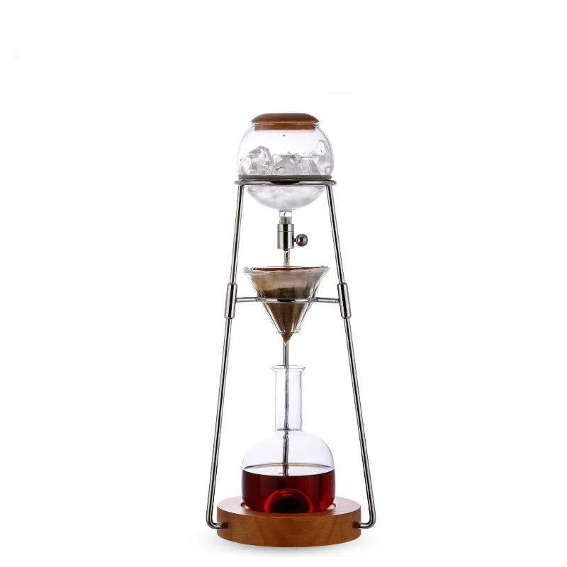 

500ml cold drip coffee machine with SS 304 frame and wooden base