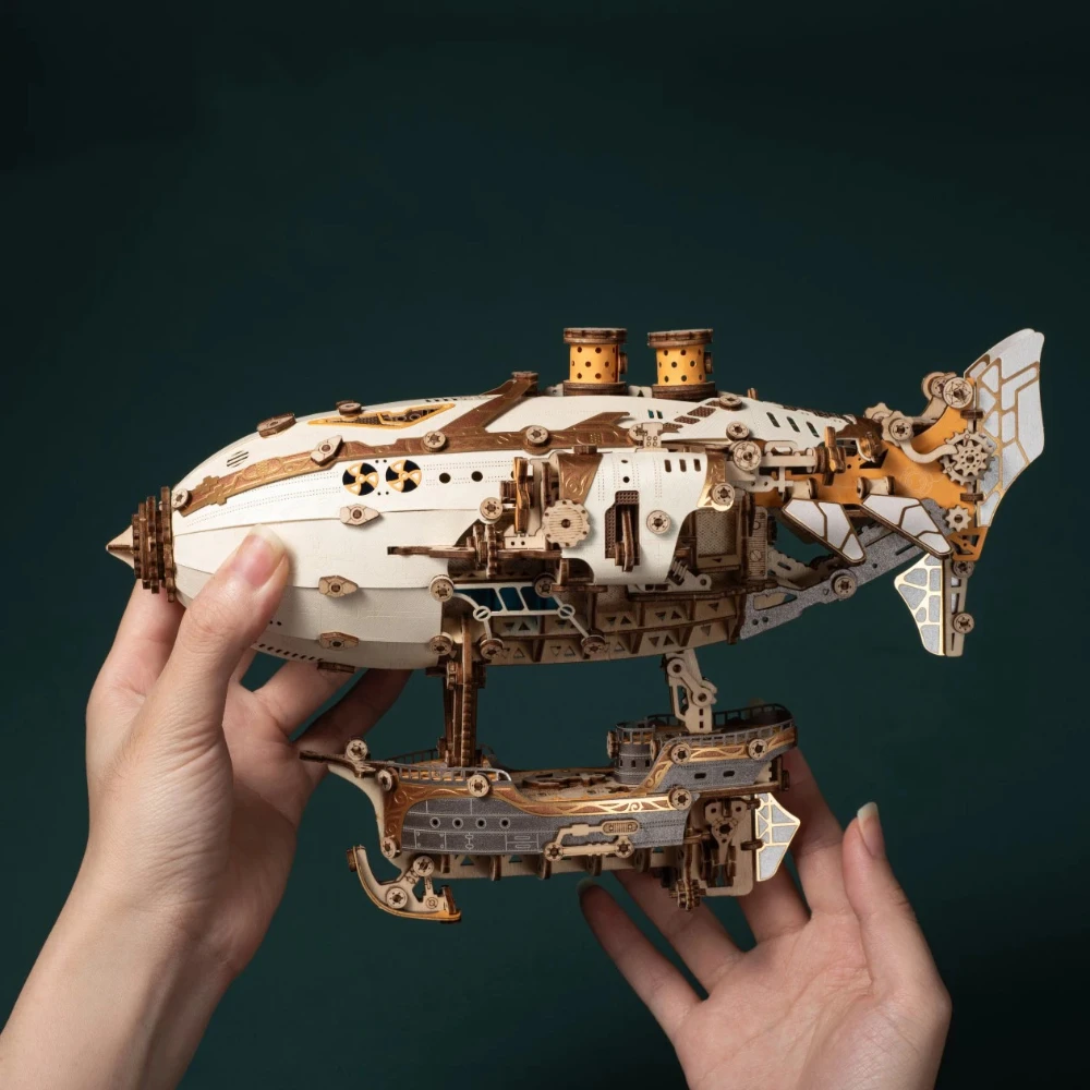 3D Puzzle DIY Holz Fantasy Luftschiff Modell Kits LED Lichter Desktop Dekoration Handgemachte Tisch Ornament Erwachsene Kinder Geburtstag Geschenke
