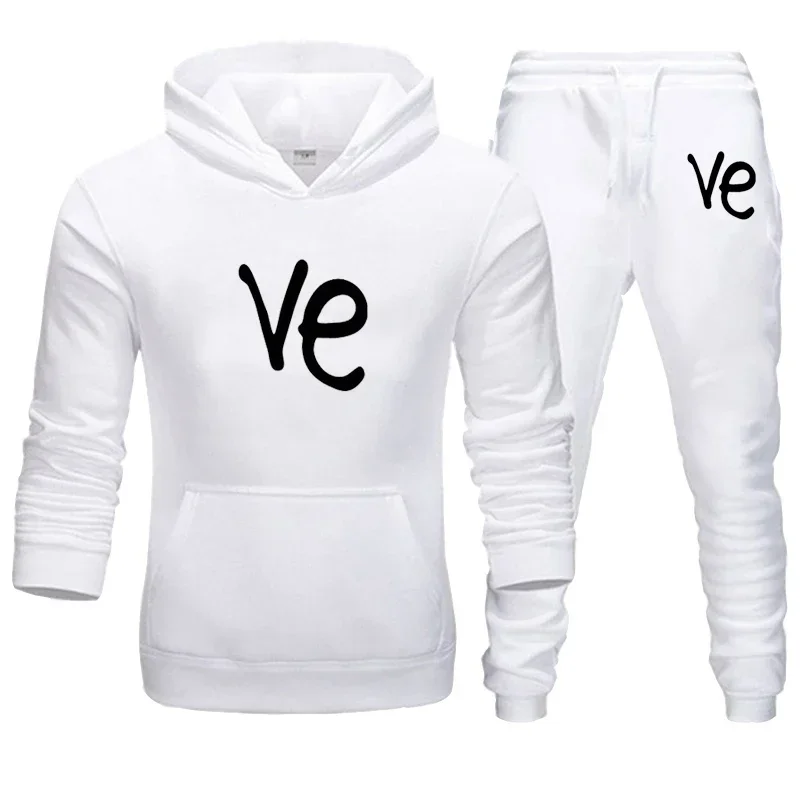 

2025 Autumn/Winter Letter Print Classic Hip-Hop Retro Style School Season Men's and Women's Hooded Sweatshirt Set