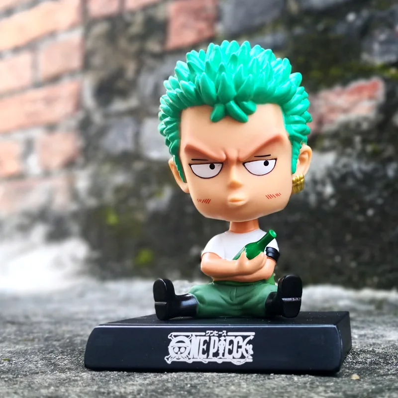 11cm Anime One Piece Figures Luffy Car Doll Shaking Head Auto Interior Kawaii Tabletop Ornament Bobble Head Kids Toys Child Gift