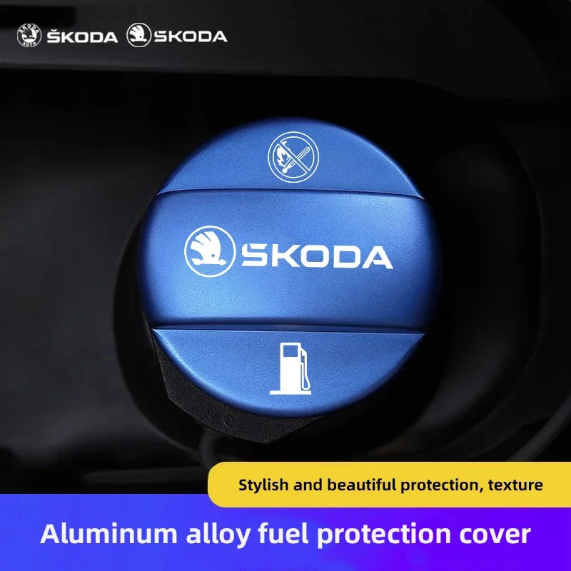 Car Fuel Filler Door Cover Fuel Tank Gas Caps Accessories For Skoda Octavia Kodiaq Enyaq iV Kamiq Scala Superb Fabia Rapid Karoq