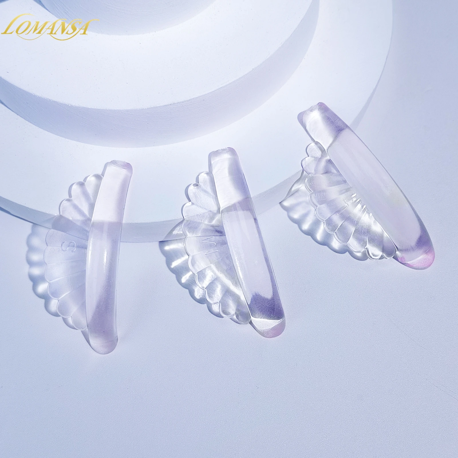 Lomansa 6 Pcs C Curl Silicone Eyelash Perm Pads Sticky Lashes Rod Shield Lifting 3D Eyelash Curler Accessories Makeup Tool