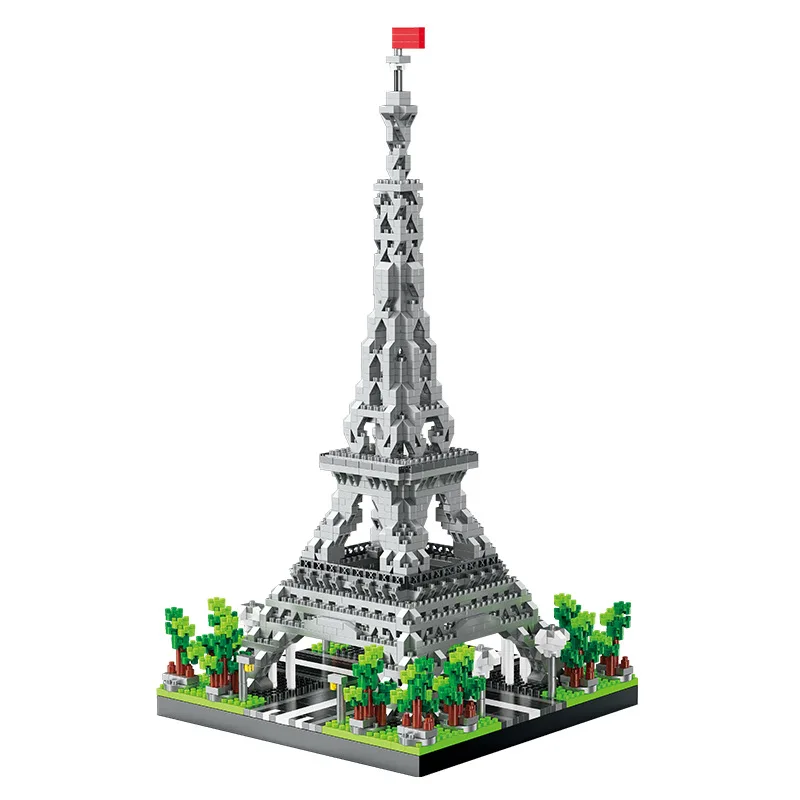2 Size Choice Paris Eiffel Tower Micro Mini Building Blocks Toy France’s Pride Collectible Decoration and Gift-Worthy