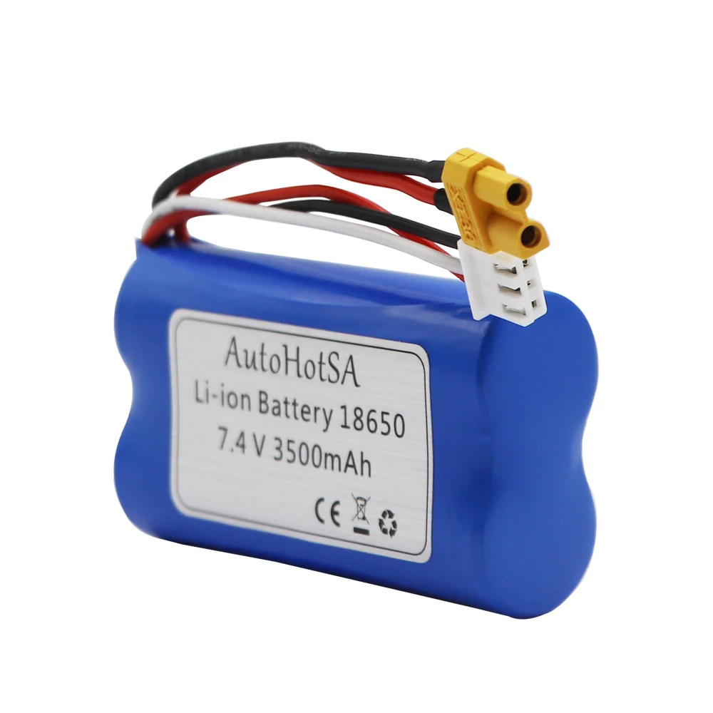 Akumulator litowo-jonowy do Huina 580 550 583 582 1580 1583/Henglong RC Cars Części zamienne do dronów 18650 7.4V 3500mah XT30 Wtyczka zabawki Akumulator