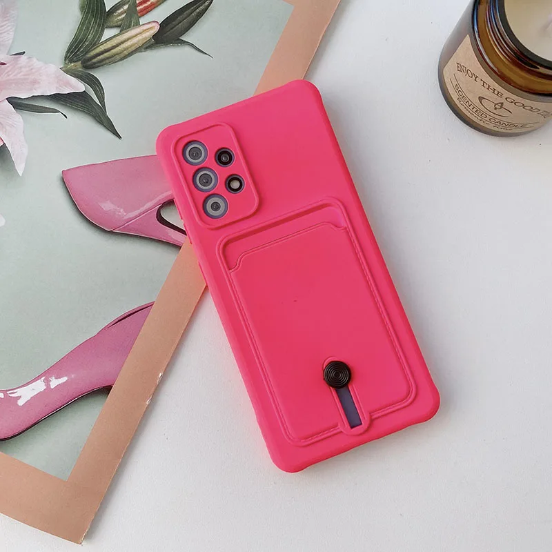 For Redmi Note 9 Candy Color Silicone Wallet Phone Case For Redmi Note 9 Pro Note 9S Card Holder Slot Protective Cover