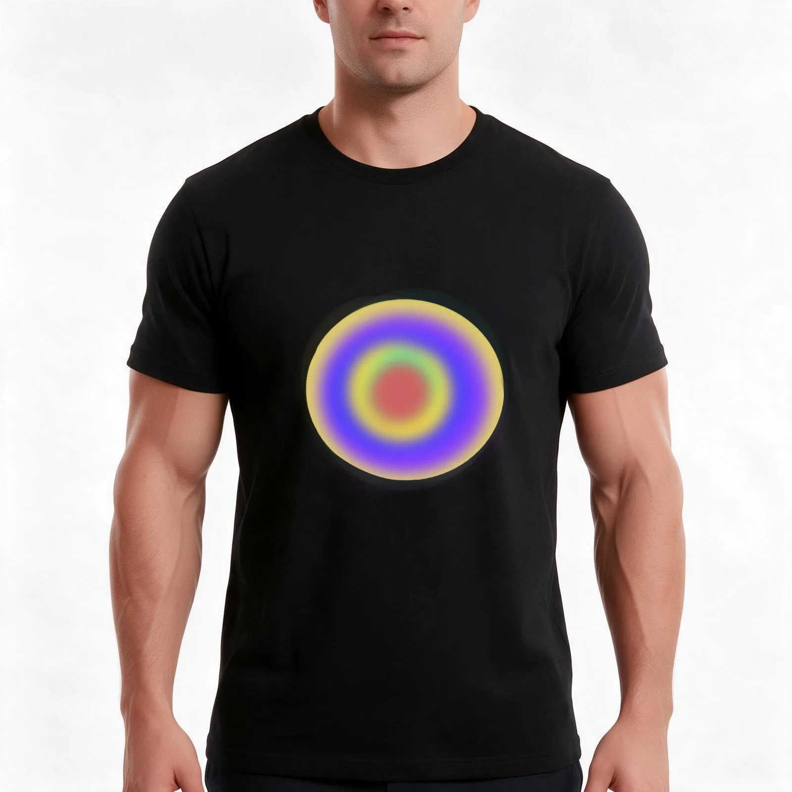 rainbow circle T-Shirt Summer Casual Cotton Tee Oversized Streetwear Tops Vintage Graphic Print Loose Fit Short Sleeve