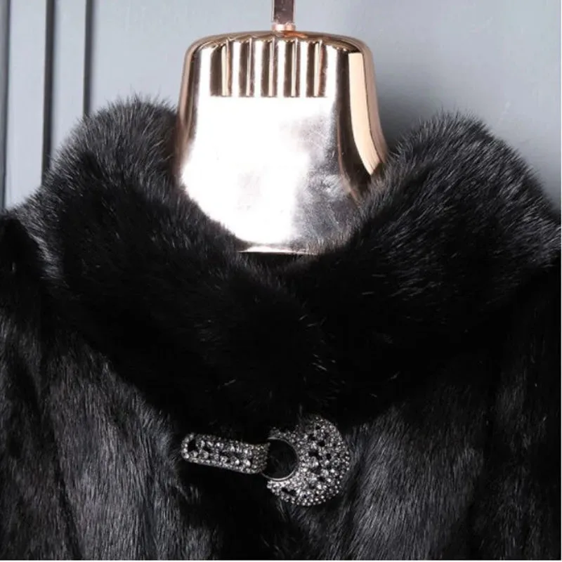 2025 Women Fashion Large Size 5XL Fur Outwear Autumn Winter Ladies Casual Plush Jacket Korean Female Stand Collar Faux Fur Coat