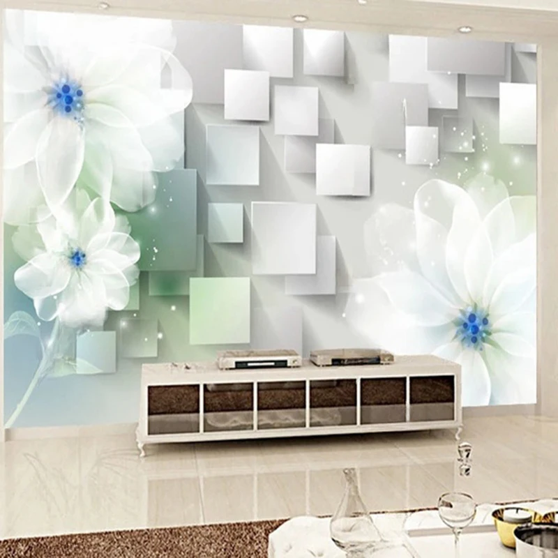 MU8164  Watercolor Pink Cherry Blossom Murals Wallpaper Living Room Bedroom Pastoral Background Wall Painting 3D Wall Paper