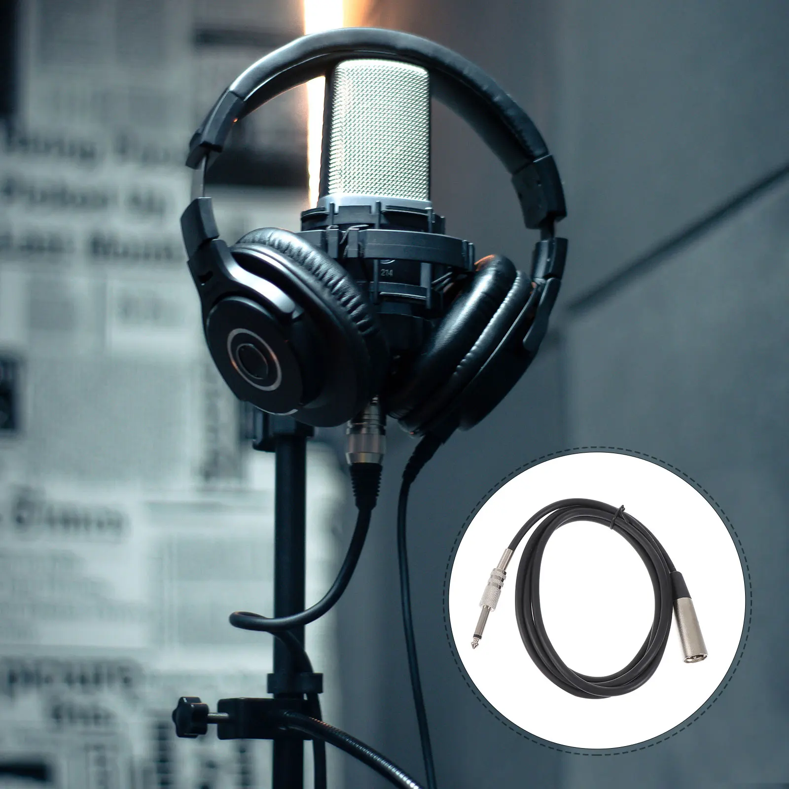 

1Pcs Audio Signal Cable Zinc Alloy Noise Shielded Guitar Cable for Mixer Amplifier Speaker Audio Adapter Wire Black