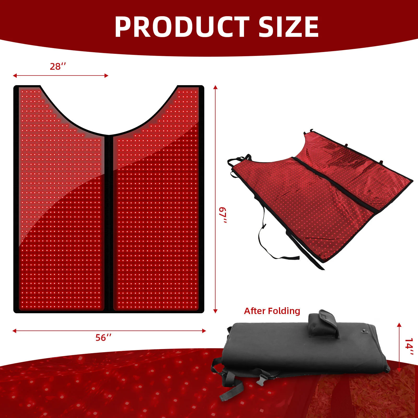 AQSHE Horse1600 Chips Leds Equine 660nm 850nm Red Led Light Therapy Equine Back Blanket Pad Mat For Horse Full Body