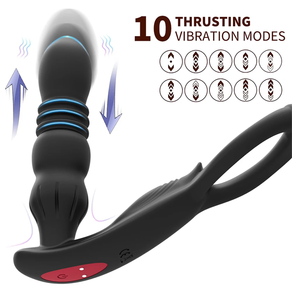 Male Thrusting Prostate Massager Bluetooth APP Vibrator for Men Gay Anal Plug Wireless Remote Butt Plug Sex Toy for Couples