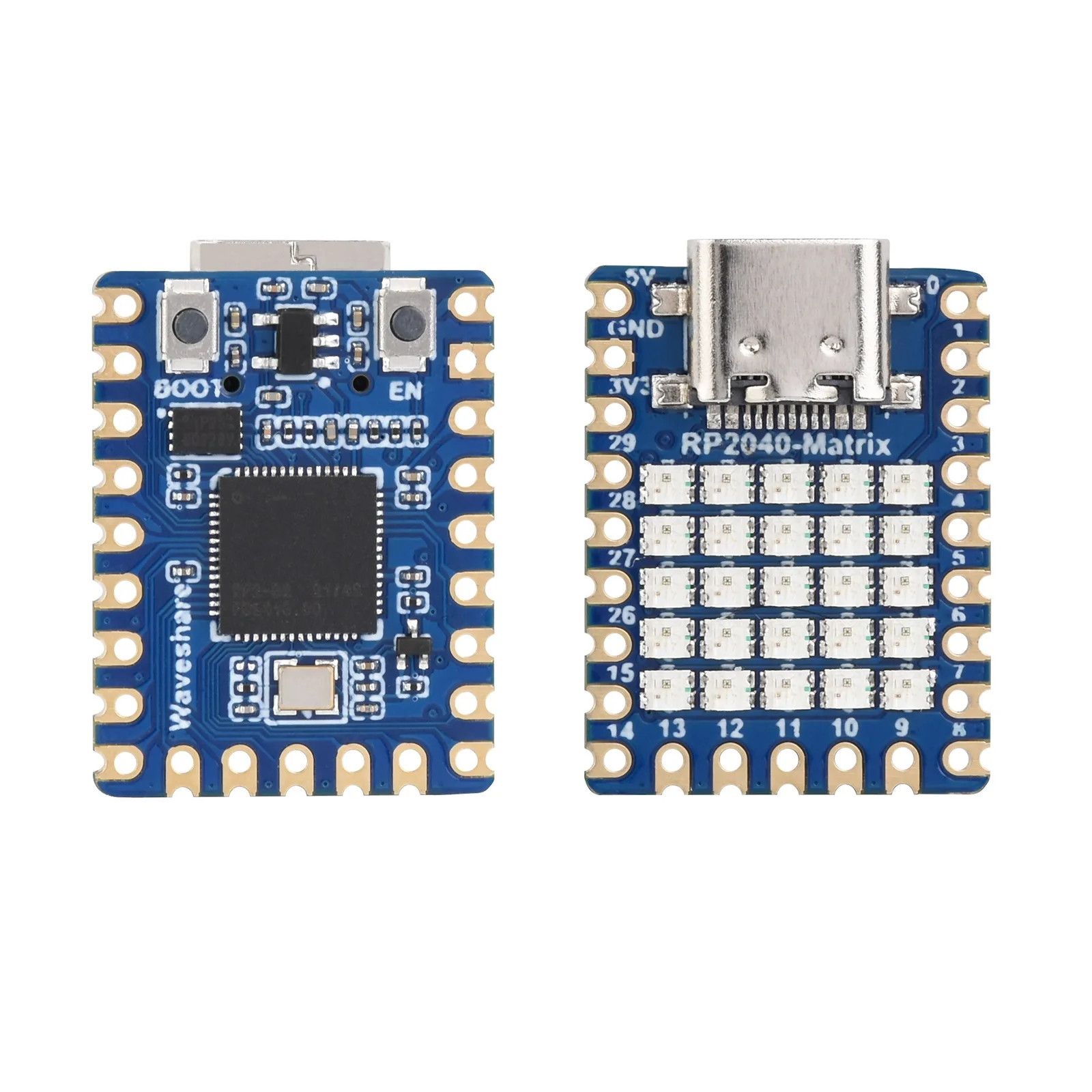 

RP2040-Matrix Development Board, Onboard 5×5 RGB LED Matrix, RP2040 Dual Core Processor