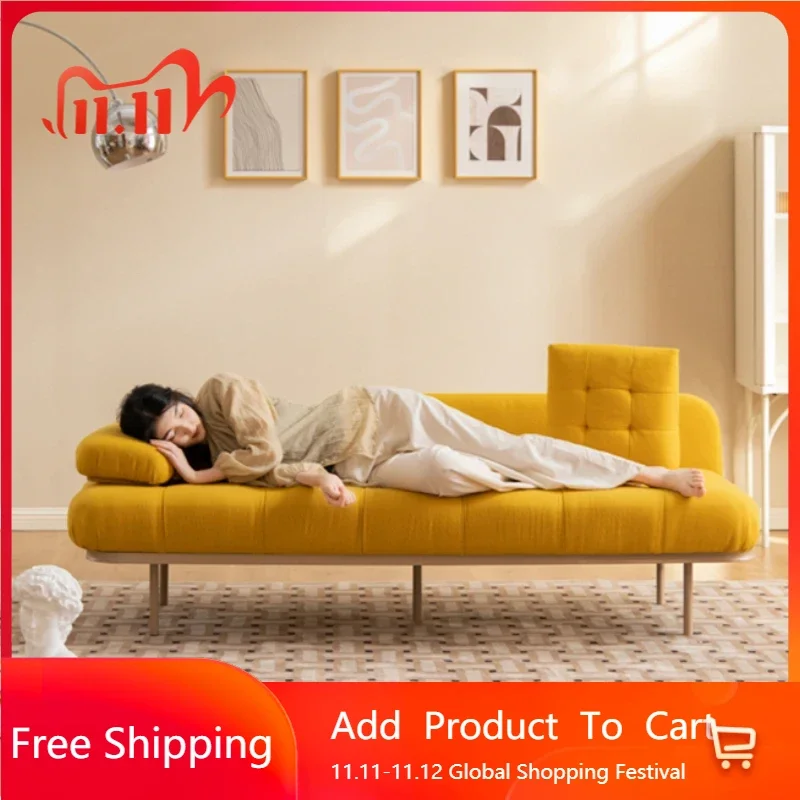 

Postmodern Adults Sofas Yellow Double Adjustable Italian Designer Lounge Couch Modern Minimalist Salon Divano Trendy Furniture