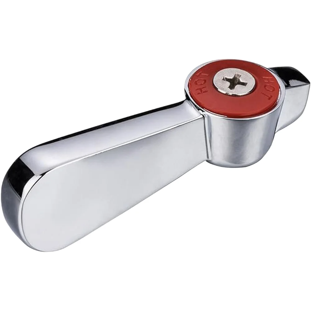 1pcs Zinc Alloy Commercial Faucet Handle Replacement Kit Red= Blue Set For Kitchen 20-Spline Valve  Hot= Cold Controls