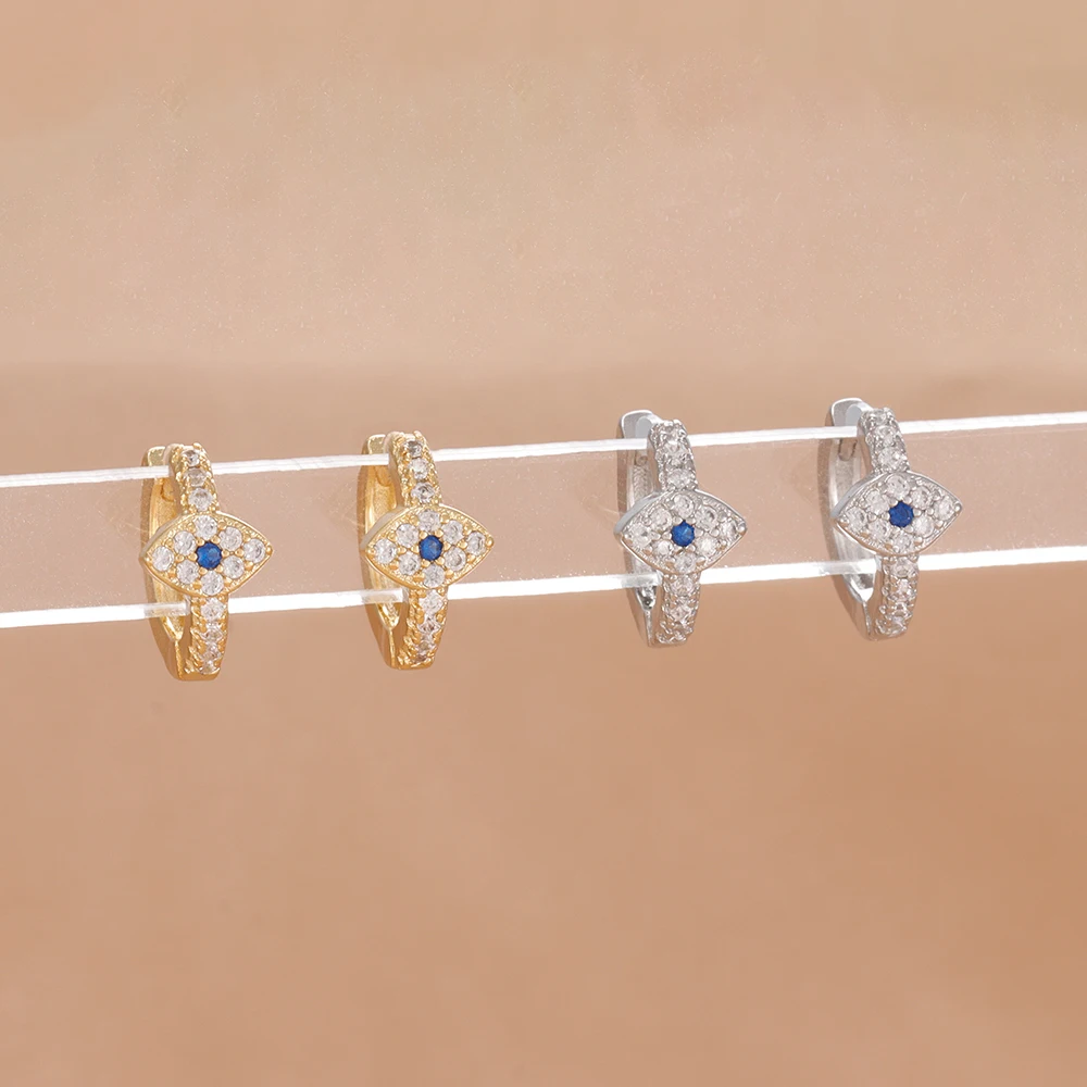 Luxury Zircon Evil Eye Earrings For Women Vintage Gold Color Stainelss Steel Hoop Earring Wedding Aesthetic Jewelry Gift brincos