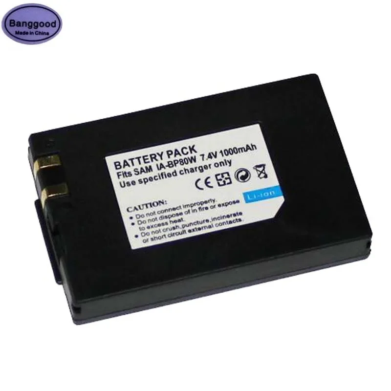 7.4V 1000mAh IA-BP80SW IABP80SW BP80SW Digita Camera Battery For Samsung VP-DX100i SC-DX103 VP-D381 SC-D385 VP-DX105i