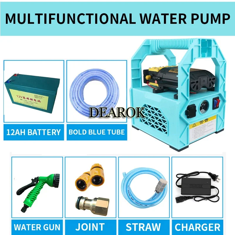 Small portable dual pump sprayer rechargeable water pump car wash irrigation spraying pesticides garden tools Agricultural