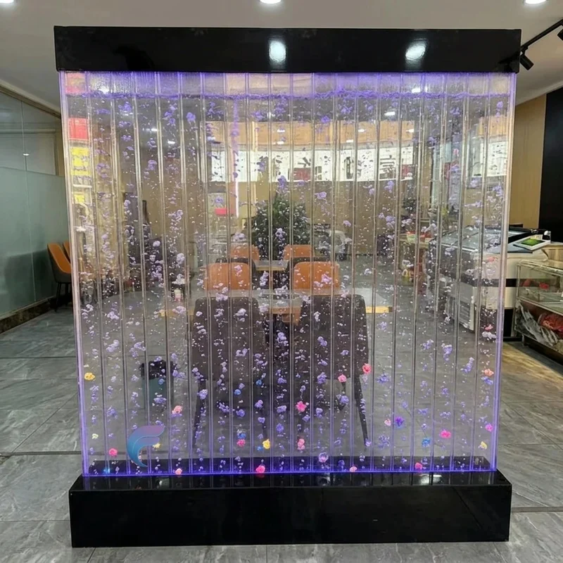 custom.Customized Hot Sale Bubble Glow Fountain Led Colored Salon Decoration Reception Design