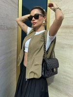 SIYANG Women Fashion Chic Loose Sleeveless Pockets Vests Female O-Neck Pleated Hem Waistcoats Ladies Casual Streetwear
