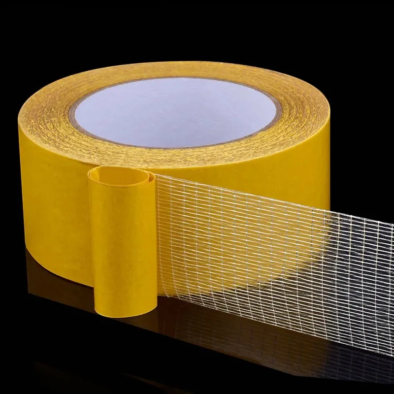

10m Strong Fixation Double Sided Tape Heavy Duty Translucent Mesh Waterproof Traceless Powerful Grid Carpet Adhesive Tape