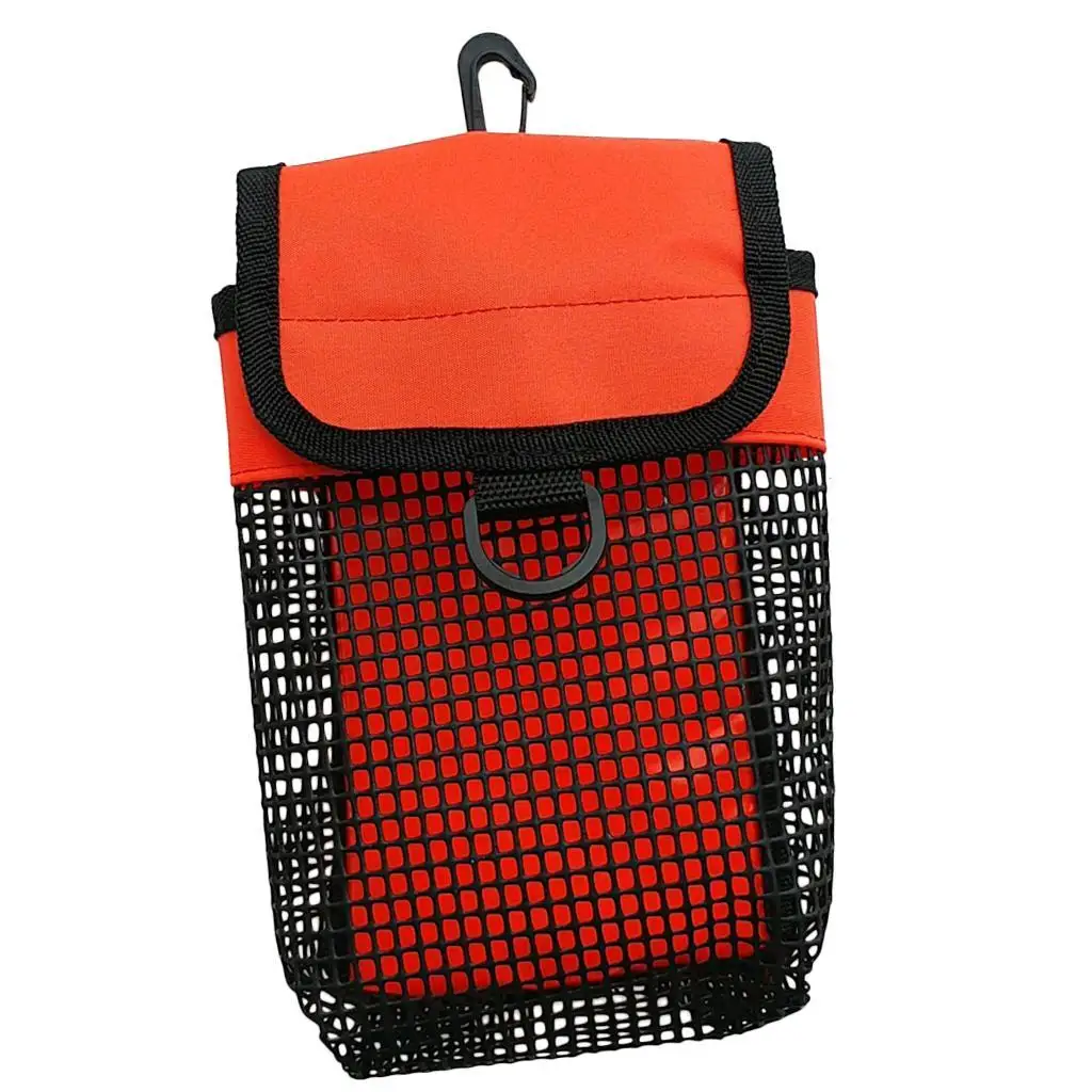 Compact Scuba Diving Reel & SMB Buoy Mesh Carry Pouch