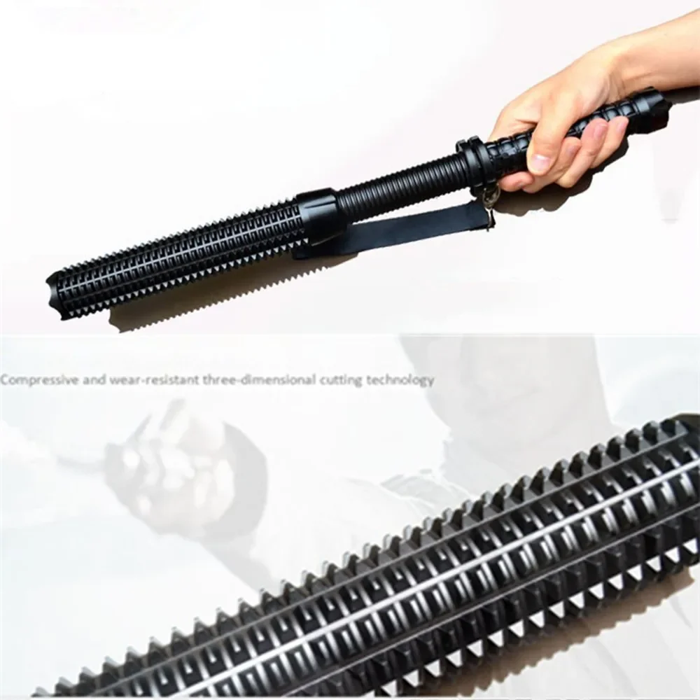 Телескопический фонарик из алюминиевого сплава с зумом для самообороны, патрульный безопасный молоток, сильное освещение, светодиодный светильник, инструмент