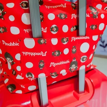 Cartoon character Qi Qi large capacity shopping bag for women, casual, foldable, portable, eco-friendly handbag, travel bag view 2