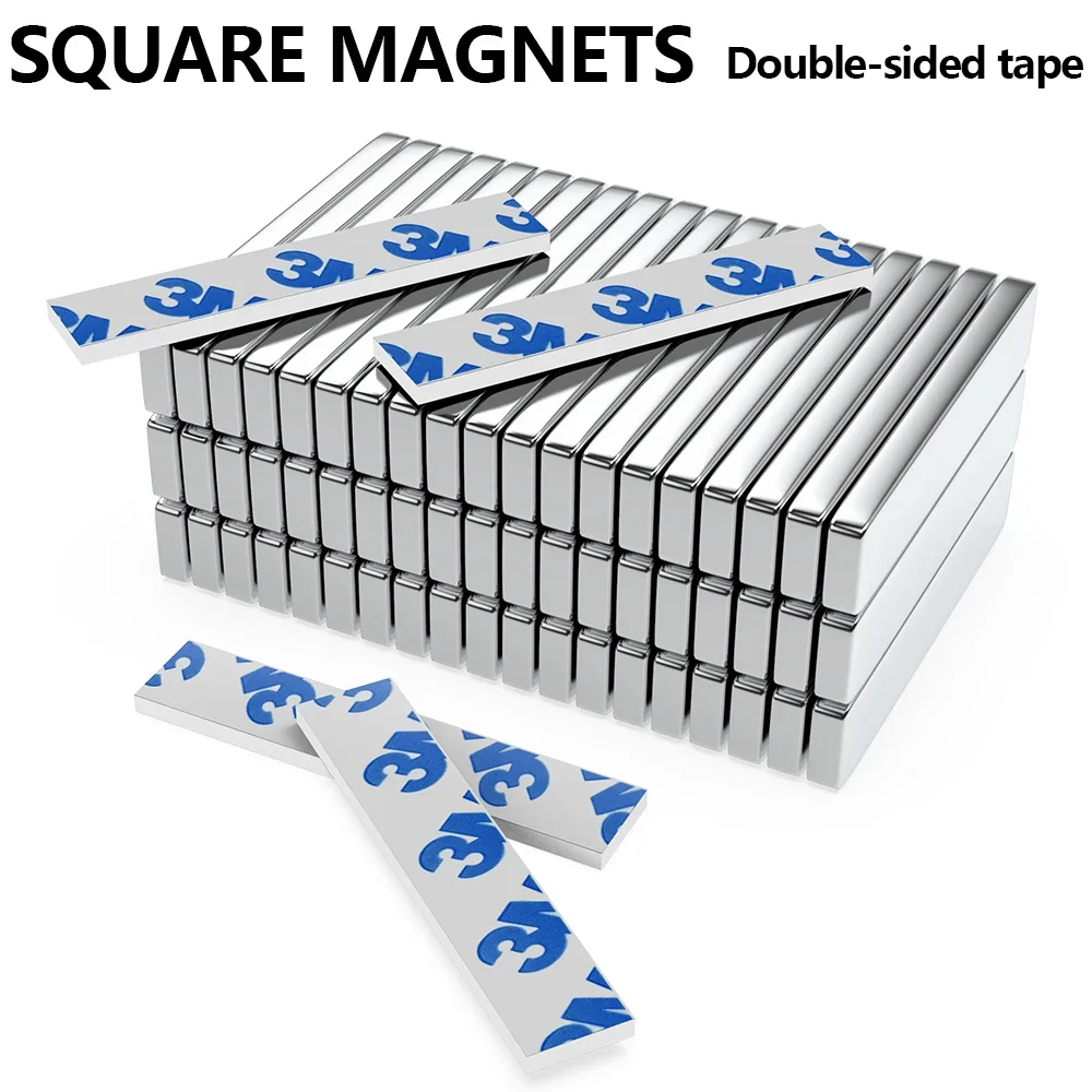 Block Super Strong Magnet Powerful Neodymium Magnets With double-sided adhesive NdfeB Permanent Magnetic imanes Refrigerator