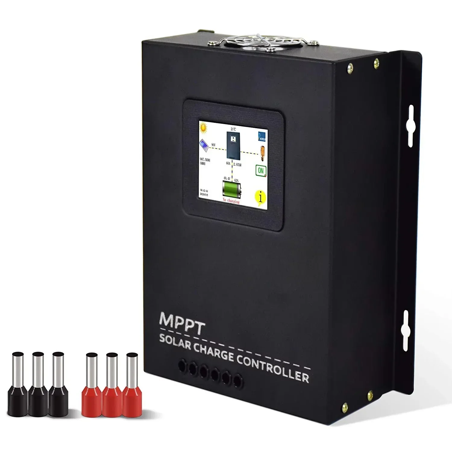 WZRELB 40A 充電コントローラ Mppt 最大 170V 入力ボルト PV ソーラーパネルコントローラ 2V/24V/48V 自動識別 LCD タッチスクリーン付き