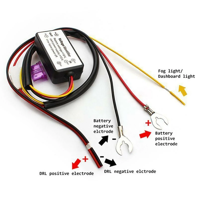 Car LED Daytime Running Lights Controller Relay Harness Dimmer On/Off 12-18V Fog Light Controller DRL Controller