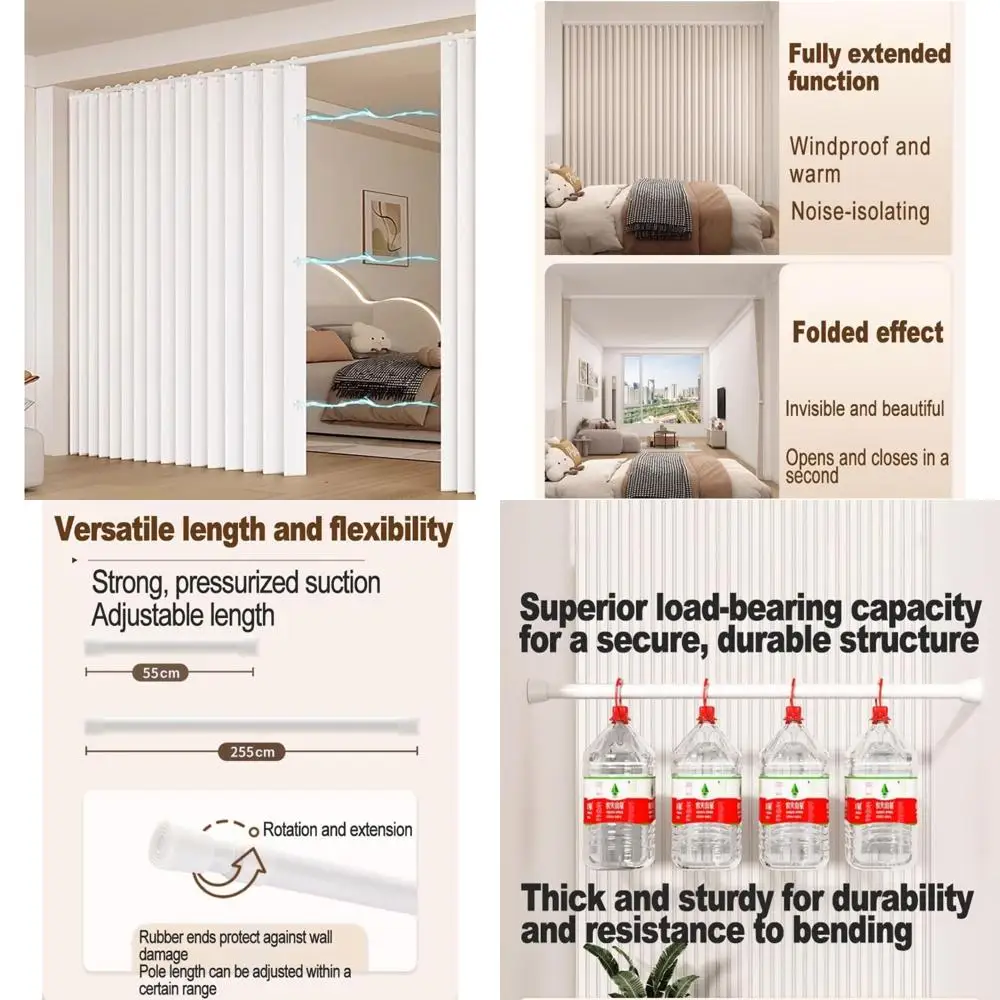 Zasłony harmonijkowe zaciemniające, magnetyczne przegrody do drzwi do sypialni, szaf i przestrzeni wewnętrznych