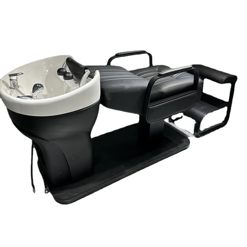 for Hair Salon Shampoo Chair Ceramic Head Basin Barber Shop Comfortable Half Lying Flushing Bed